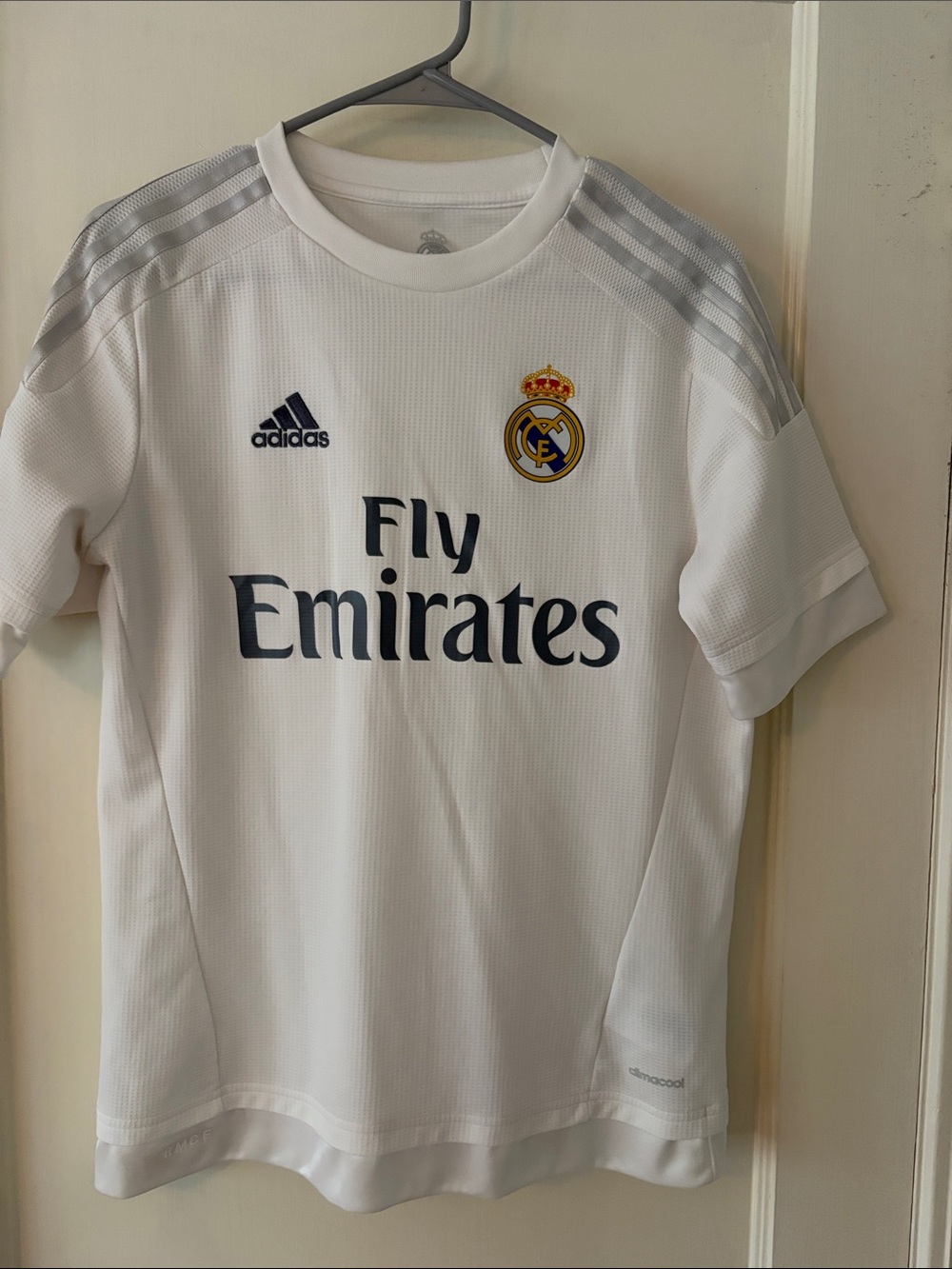 adidas Real Madrid Kids White Jersey with Navy Accents